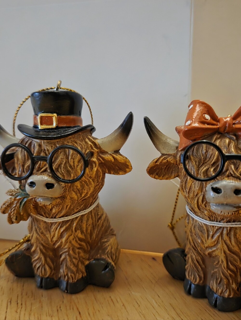 Highland Cow Ornament Set Of 2